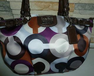New Nwt coach 18636 Madison Graphic sophia satchel bag brown purple 