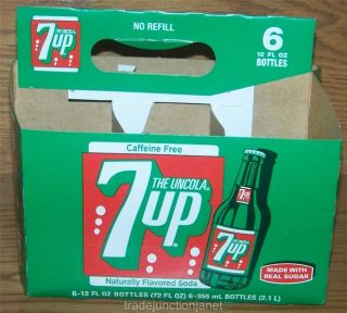 NEW 2011 USA 7up 7 UP w/REAL SUGAR 12 oz 355ml 6 PACK SODA BOTTLE 