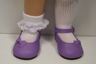 lavender sidebow side bow doll shoes for chatty cathy time