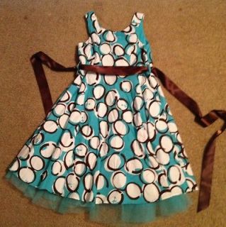 Boutique My Michelle Girls 10 Teal Chocolate Brown Holiday Party Dress 