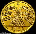    German Third Reich 1935A Five Reichspfennig Coin S&H Discounts