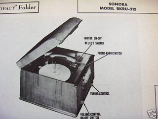 sonora rkru 215 phonograph radio combo photofact 
