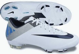   Sz 8.5 10 NIKE Mercurial Victory II White Blue Soccer Cleats / Boots