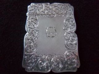 Nathaniel Mills Antique English Sterling Silver Card Case Victorian 