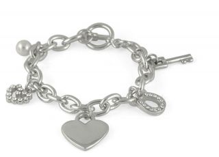 pierre cardin rhodium plated charm bracelet from israel time left