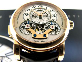 montblanc star nicolas rieussec monopusher 18k rose gold time on