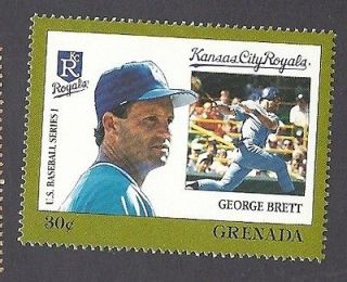 OFFICIAL MLB STAMP MINT88 GEORGE BRETT KANSAS CITY ROYALS PINE TAR BAT