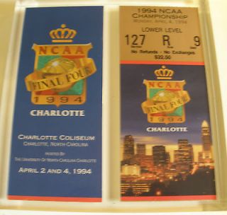 Final Four NCAA 1994 Championship Ticket Basketball Lucite March 