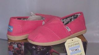 NEW YOUTH KIDS GIRLS TOMS CLASSICS PINK CANVAS ORIGINAL 012001C10 SO 