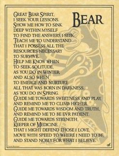 bear parchment page for book of shadows or poster one
