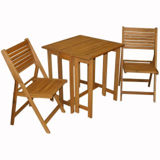 acacia hardwood bistro table and chair set one day shipping