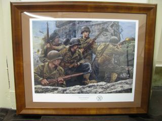FRAMED SIGNED LIMITED EDITION PRINT FIRST AT NORMANDY BY DON STIVERS