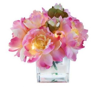 Bethlehem Lights BatteryOperate​d 8 Peonies in Faux Water with 