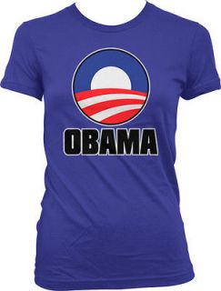 Obama American Flag Logo 2012 Presidential Election Girls Juniors T 