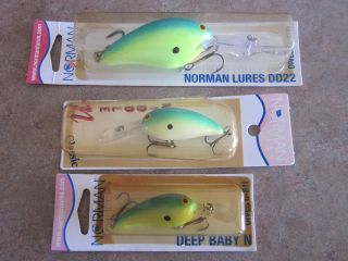 Norman Crankbait    3 piece lot (deep baby   Middle n   DD22)