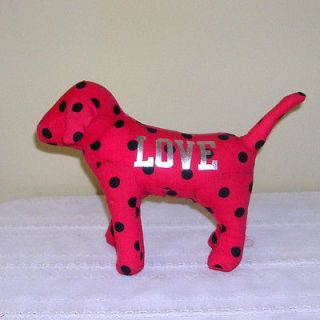 victoria s secret pink beanbag dog red polka dot love