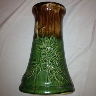 majolica style green and brown jardiniere stand 