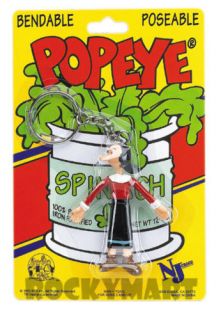popeye show olive oyl key chain bendable toy figure time