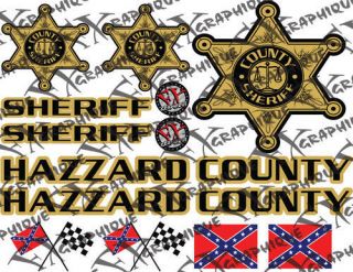roscoe sheriff duke of hazzard golf cart decals kit from