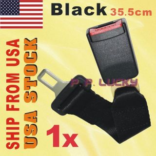 BLACK Car Seat Belt Safety Extension Extender 7/8 inch 22mm Buckle 