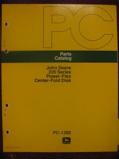 John Deere 220 Center Fold Power Flex Disk Harrow Parts Catalog Manual 
