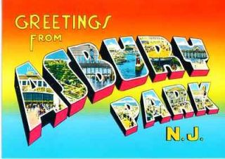 Greetings from Asbury Park NJ postcard used by Bruce Springsteen