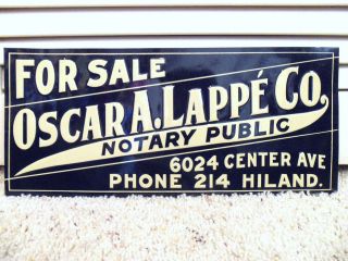 Antique Vintage Notary Public Sign Old Embossed Business Office LAPPE 