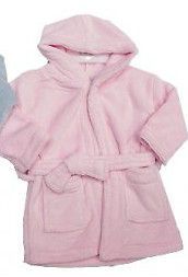Baby Toddler Bathrobe Dressing Gown pink girls soft touch hooded new