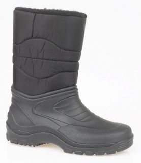 MENS SNOW BOOTS WINTER THERMAL WELLIES BLACK SIZE 7   12 NEW