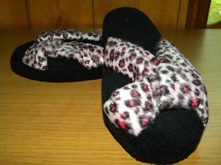 avon leopard print bedroom slippers shoe new in the bag