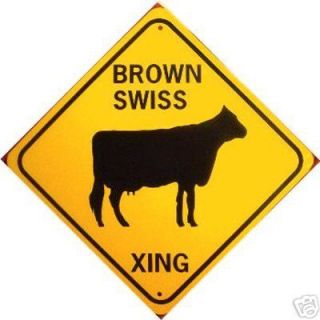 brown swiss xing aluminum cow sign won t rust or fade  18 