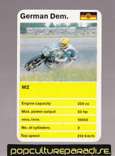 mz 250cc racing motorcycle 1970 s top trumps card from