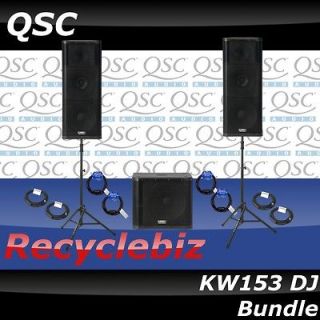 new qsc kw153 dj package kw181 sub stands cables full
