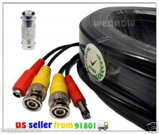 Black 100 ft Power & Video Cable for Security CCTV use / Zmodo / Swann 