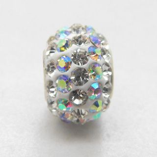   sterling silver core very beautiful sparkling crystal charm bead WPU09