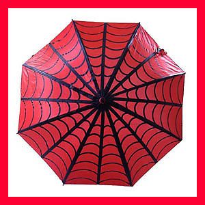  Psychobilly Rockabilly Punk Red Black Spiderweb PARASOL Umbrella