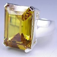 sterling silver extra large yellow cz cocktail ring more options