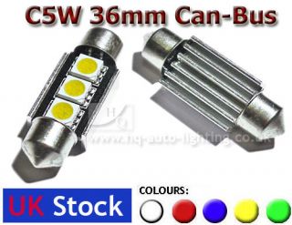 Festoon C5W 36mm 10x36 SV8,5 LED CAN BUS NUMBER PLATE CAR BULB COOL 