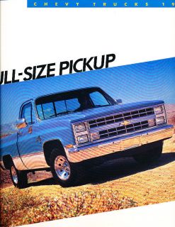 1986 Chevrolet Chevy Silverado Truck Original Sales Brochure