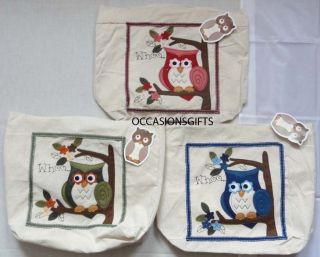 Owl Tote Shopping Shoulder Bag Felt Applique Design Choose Colour 