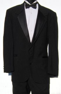mens black oscar de la renta two button contour tuxedo jacket wedding 