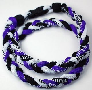 New 20 Purple White Black 3 Rope Titanium Necklace Tornado FREE 