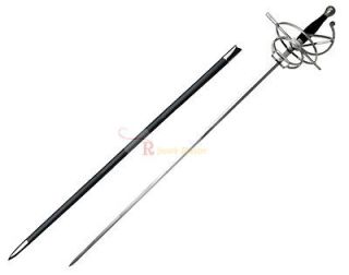 46 Renaissance Rapier Fencing Sword with Swept Hilt Guard Brand New