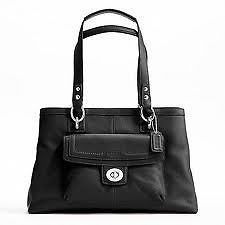 coach penelope black leather carryall 19044 nwt $ 358