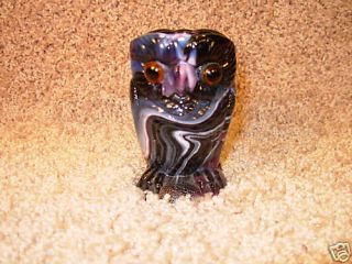 imperial slag glass glossy purple owl creamer 
