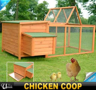   Deluxe Wooden Chicken Coop Rabbit Hen House Rabbit Cage Pet Habitat