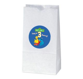 SESAME STREET Personalized Birthday Party Favor TREAT BAG STICKERS