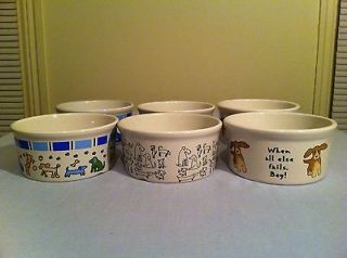 Dog Food & Water Dish Set designer ceramic bowl (3 to choose from)