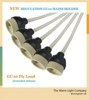 10 X GU10 LED Halogen Bulbs Mains Wire Ceramic Holder Lamp Socket Base 