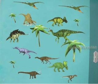 Forest Dinosaurs Jurassic Park Wall Stickers Kids Boys Bedroom Vinyl 